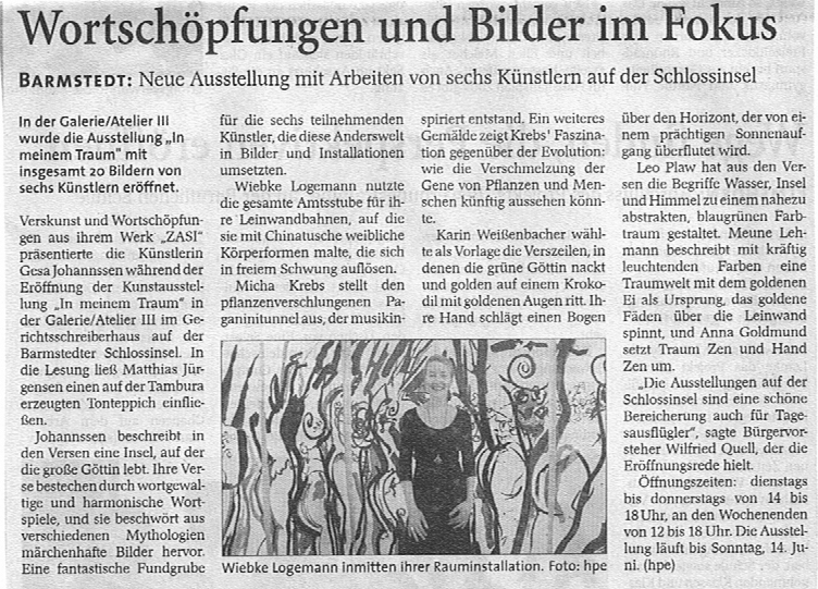 11.05.2009 Wortschöpfungen und Bilder im Fokus Helga Pergande, Barmstedter Zeitung Wortschöpfungen und Bilder im Fokus