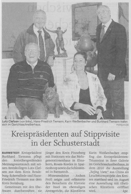 11.06.2011 Kreispräsidenten auf Stippvisite in der Schusterstadt Helga Pergande, Barmstedter Zeitung Kreispräsidenten auf Stippvisite in der Schusterstadt
