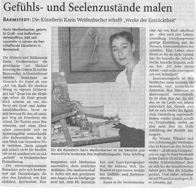 22.02.2008 Gefühls- und Seelenzustände malen Siegfried Schilling, Barmstedter Zeitung Gefühls- und Seelenzustände malen